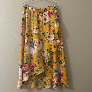 Yellow floral skirt